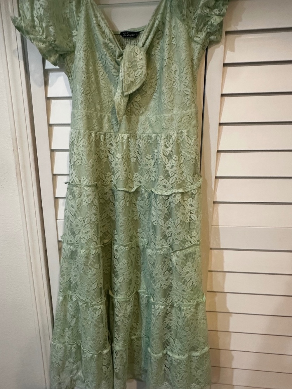 Mint green lace dress